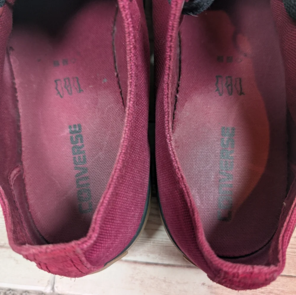 Converse All Star Low Top Wine Tan Gum Outsole Black Laces Dark Red Men's 11 - Picture 14 of 16
